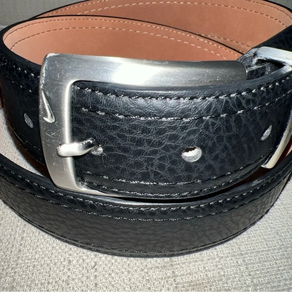 Nike Double Stitched Black Faux Leather Belt Size 36